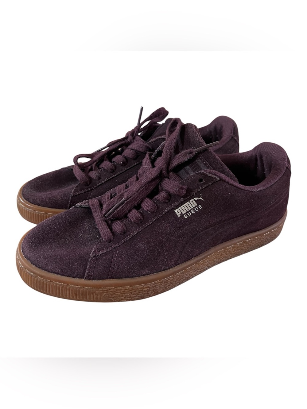 Puma Suede Burgundy Maroon Gum Sole Sneakers Men Size 5 (US 5 / EUR 37) Casual
